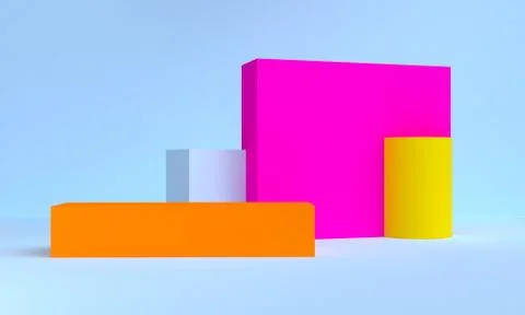 Minimalist abstract background, primitive geometrical figures, pastel colors, Stock Illustration