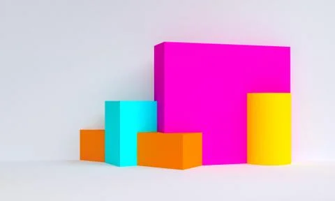 Minimalist abstract background, primitive geometrical figures, pastel colors, Stock Illustration