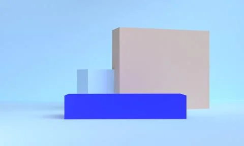 Minimalist abstract background, primitive geometrical figures, pastel colors, Stock Illustration