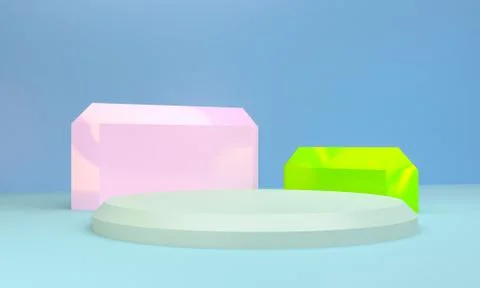 Minimalist abstract background, primitive geometrical figures, pastel colors, Stock Illustration