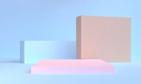 Minimalist abstract background, primitive geometrical figures, pastel colors, Stock Illustration