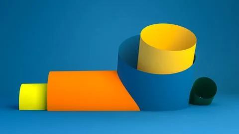 Minimalist abstract background, primitive geometrical figures, pastel colors, Stock Illustration