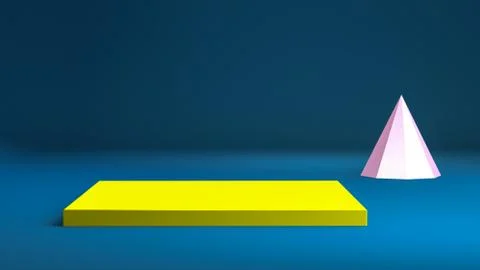 Minimalist abstract background, primitive geometrical figures, pastel colors, Stock Illustration