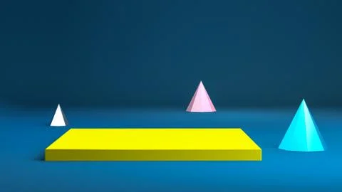 Minimalist abstract background, primitive geometrical figures, pastel colors, Stock Illustration