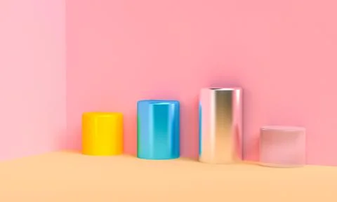 Minimalist abstract background, primitive geometrical figures, pastel colors, Stock Photos
