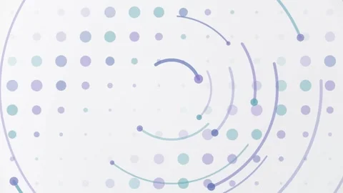 Minimalist Abstract Background with Rotating Circular Orbits and Halftone Dots Stock Footage 343831017