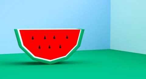 Minimalist abstract background, Watermelon primitive geometrical figures, pas Stock Illustration