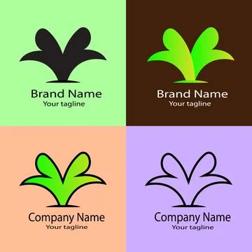 Minimalist Abstract Bloom Logo Stock Illustration