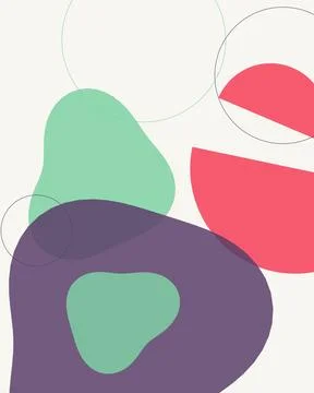 Minimalist Abstract Boho Background with Organic Shapes and Geometric Circl.. Illustrazione stock