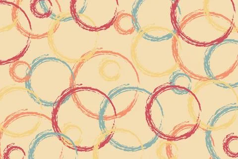Minimalist abstract brush stroke in the shape of circles.Templates for banner Stock Illustration