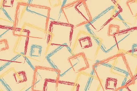 Minimalist abstract brush stroke in the shape of squares.Templates for banner Stock Illustration