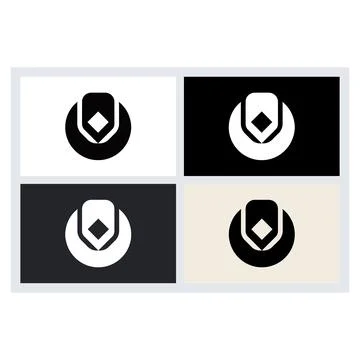 Minimalist Abstract Circle Logo Design Set Stock Illustration