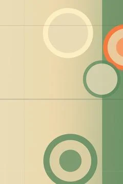 Minimalist abstract circles pattern in green and beige, using soft flat sha.. Illustrazione stock