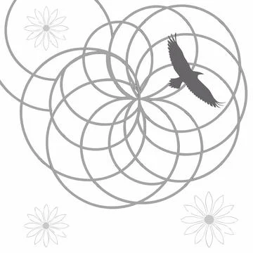 Minimalist Abstract Circular Ripple Pattern Design Stock Illustration