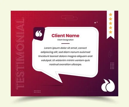 Minimalist abstract client feedback or social media post testimonial design Stock Illustration