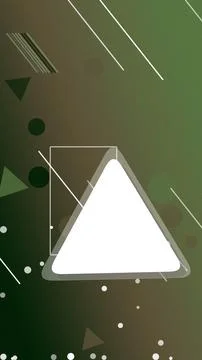 A minimalist abstract composition features a glowing white triangle over a .. Illustrazione stock