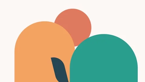 Minimalist abstract composition featuring geometric shapes in warm colors Video stock 335118244