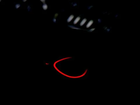 Minimalist abstract composition featuring a stark red curved line against p.. Stock Photos