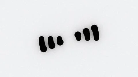 Minimalist abstract composition with irregular black shapes in balanced ali.. Stock Photos