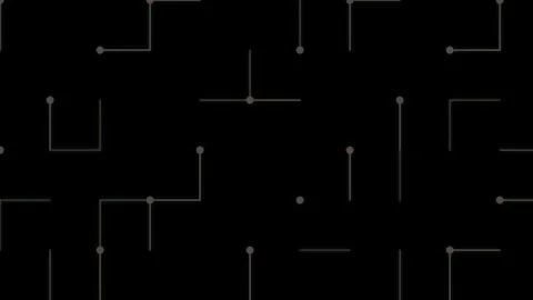 Minimalist abstract connecting geometric nodes on black background Stock Footage 335463122