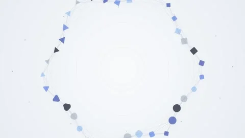 Minimalist abstract connection dots pattern on clean white background Stock Footage 344249081