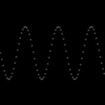 Minimalist abstract constellation pattern with small bright squares on dark.. Illustrazione stock