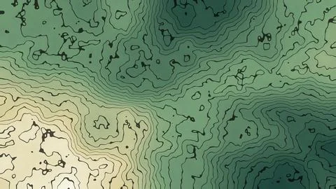 Minimalist abstract contour map with elevation lines on transparent backgro.. Stock Illustration