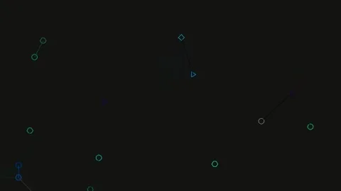 Minimalist abstract data stream connecting nodes in deep black space Stock Footage 342161579