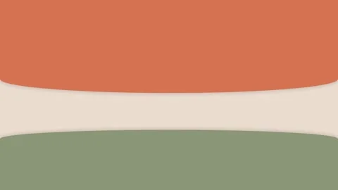 Minimalist abstract design featuring orange and green horizontal curved shape 库存影片 338310383