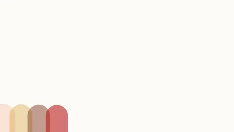 Minimalist abstract design with four rounded vertical bars in warm colors Vídeos de archivo 338311999
