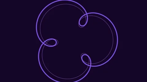 Minimalist abstract doodle line art on deep indigo background Stock Footage 343632632