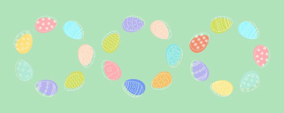 Minimalist abstract Easter egg arrangement in vibrant pastel tones with a m.. 스톡 일러스트