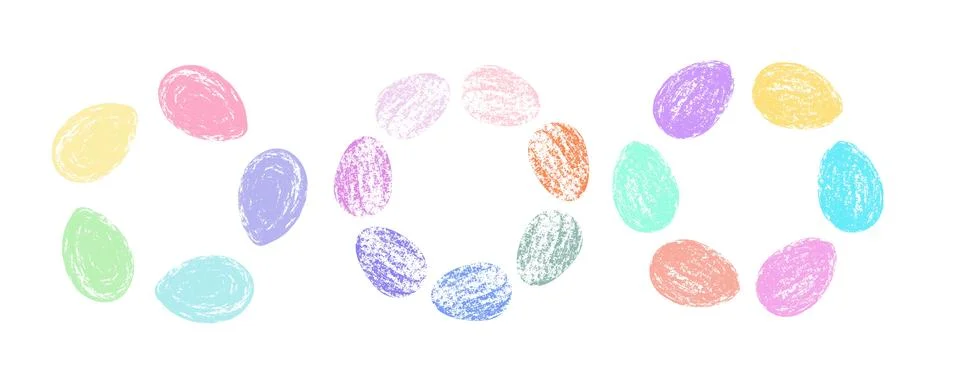 Minimalist abstract Easter egg arrangement in vibrant pastel tones with a m.. 스톡 일러스트