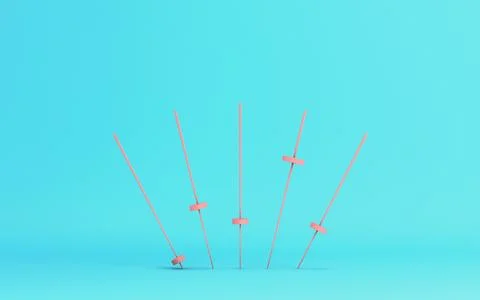 Minimalist abstract equalizer with sliders on cyan background in pastel col.. Stock Illustration