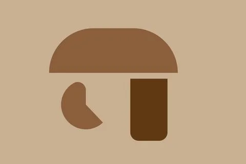 Minimalist abstract face composition with geometric brown shapes on beige b.. 스톡 일러스트