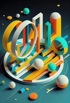 Minimalist abstract flat round shapes Stock Illustration