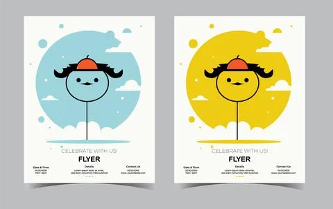Minimalist abstract flyer template Stock Illustration