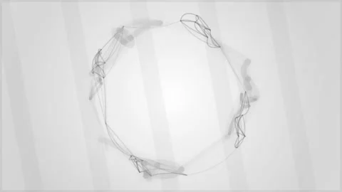Minimalist abstract frame circle border on clean white background Stock Footage 346002280