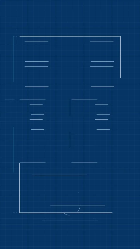 Minimalist abstract geometric background on deep blue grid pattern Stock Footage 344947215