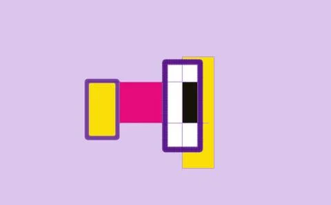 Minimalist Abstract Geometric Composition with Neon Yellow Pink and Purp 스톡 일러스트