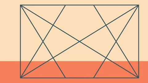 Minimalist Abstract Geometric Lines in Rectangle Stock Illustration