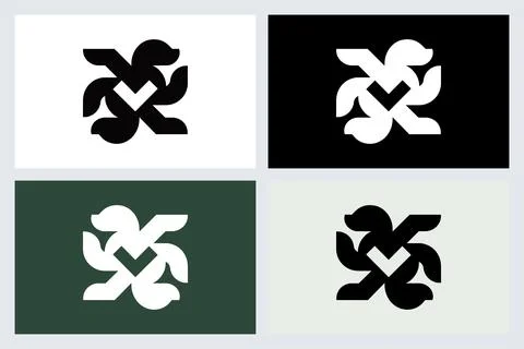 Minimalist Abstract Geometric Logo Icon Set Stock Illustration