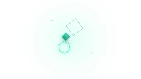 Minimalist abstract geometric motion with pulsing teal shapes on white back.. Stock Footage 337553491