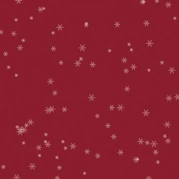 Minimalist abstract geometric snowflake patterns on dark red background ill.. Stock Illustration