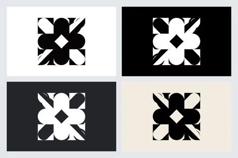 Minimalist Abstract Geometric Vector Logo Design Stockillustratie