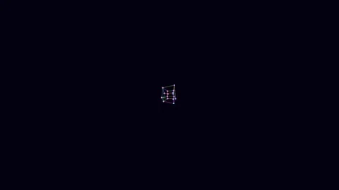 Minimalist Abstract Glowing Wireframe Cube on Black Background Stock Footage 340341386