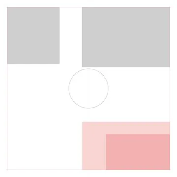 Minimalist abstract graphic composition with geometric shapes and circles o.. Stock Illustration