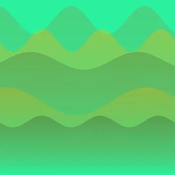 Minimalist Abstract Green Wave Background with Layered Mountain Shapes for .. Stock Illustration