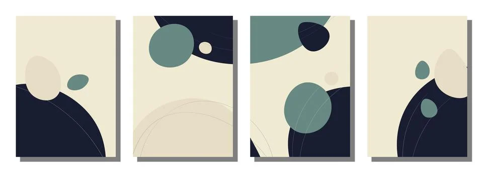 Minimalist abstract hand drawn set background. Stock Illustration