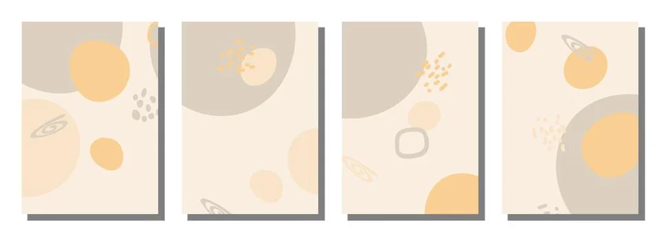 Minimalist abstract hand drawn set background. Stock Illustration